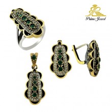 Gümüş Otantik Taşlı Set